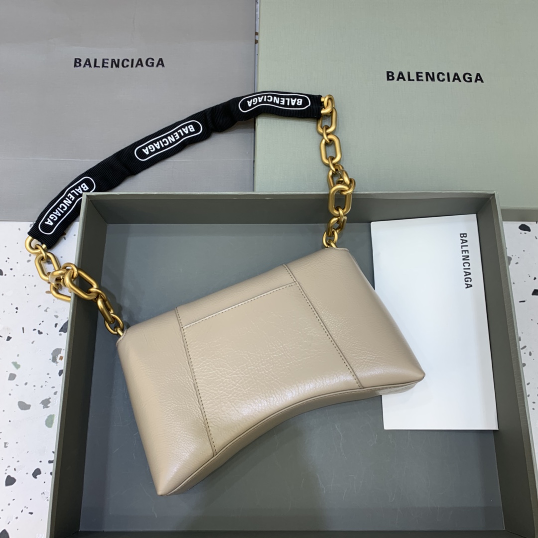 Balenciaga Downtown XS Shoulder Bag With Chain Apricot